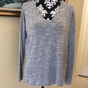 🦴 rag & bone ny Theo light grey classic ultra soft long sleeved v-neck sweater